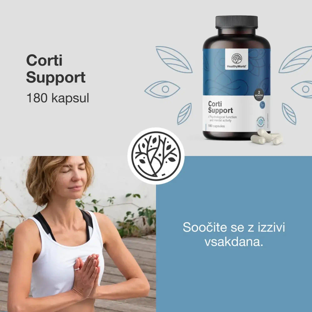 HealthyWorld Corti Support, kapsule (180 kapsul)