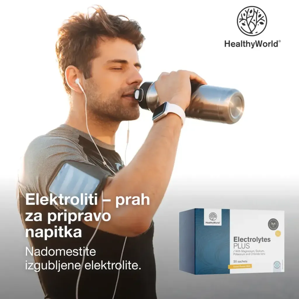 HealthyWorld Elektroliti, prašek v vrečkah (20 vrečk)
