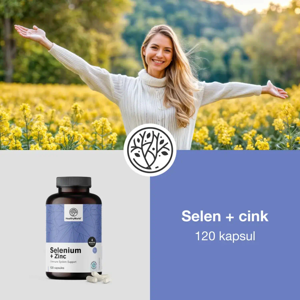 HealthyWorld Selen + cink, kapsule (120 kapsul)