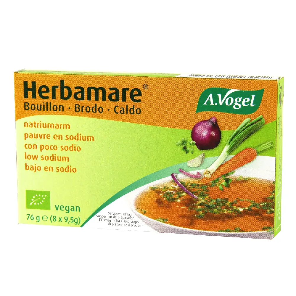 Herbamare, naravna zelenjavna osnova z manj soli v kockah (8 x 9,5 g)