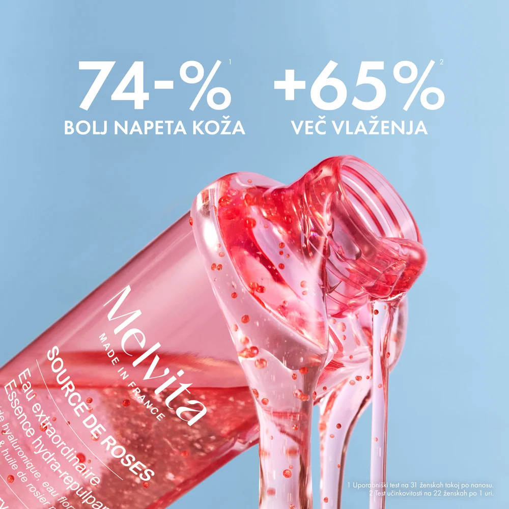 Melvita Source de Roses, intenzivna vodica - esenca za vlaženje in napeto kožo obraza (150 ml)