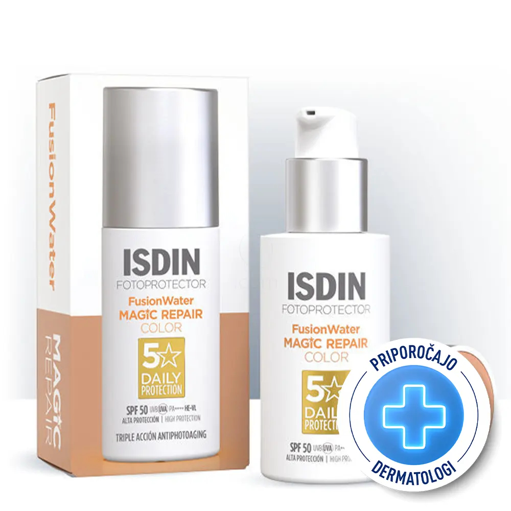 ISDIN Fotoprotector Fusion Water Magic Repair, izjemno lahka obarvana krema - ZF50 (50 ml)