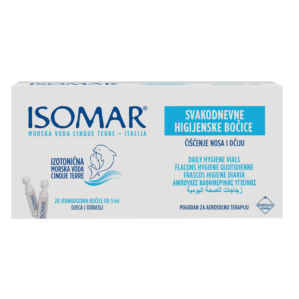 Isomar, izotonična morska voda - raztopina - ampule (20 x 5 ml)