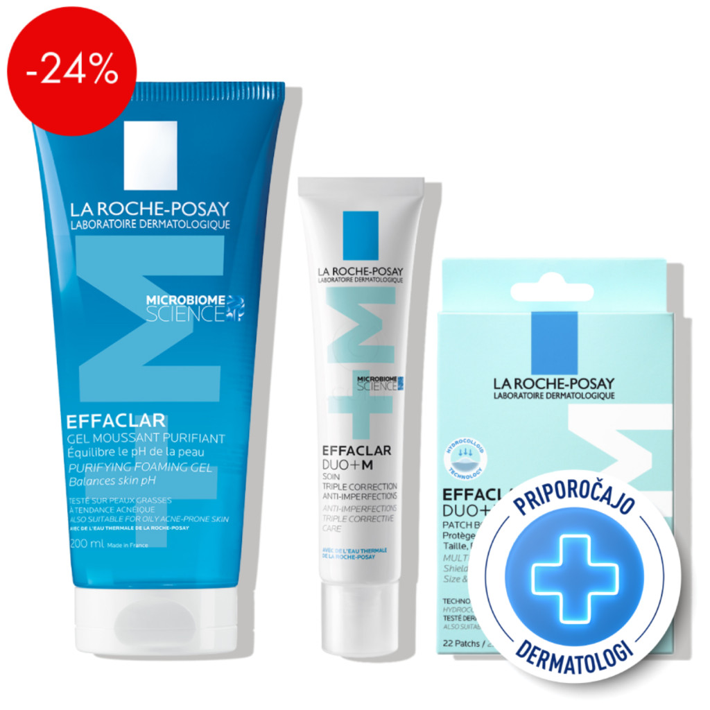LRP Effaclar, protokol za kožo nagnjeno k nepravilnostim (200 ml + 40 ml + 22 obližev)