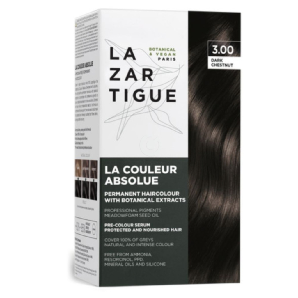 Lazartigue, veganska barva za lase - temni kostanj 3.00 (komplet)
