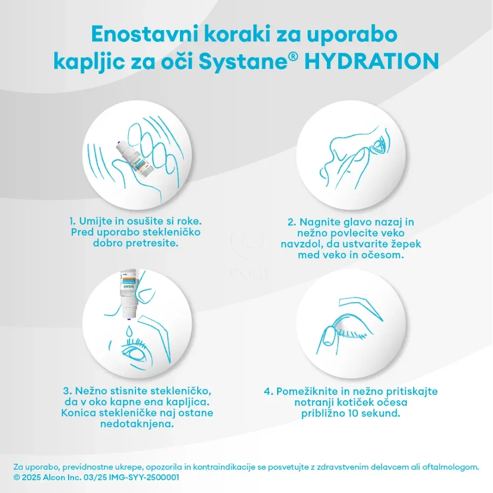 Systane Hydratation brez konzervansov, kapljice za oko (10 ml)