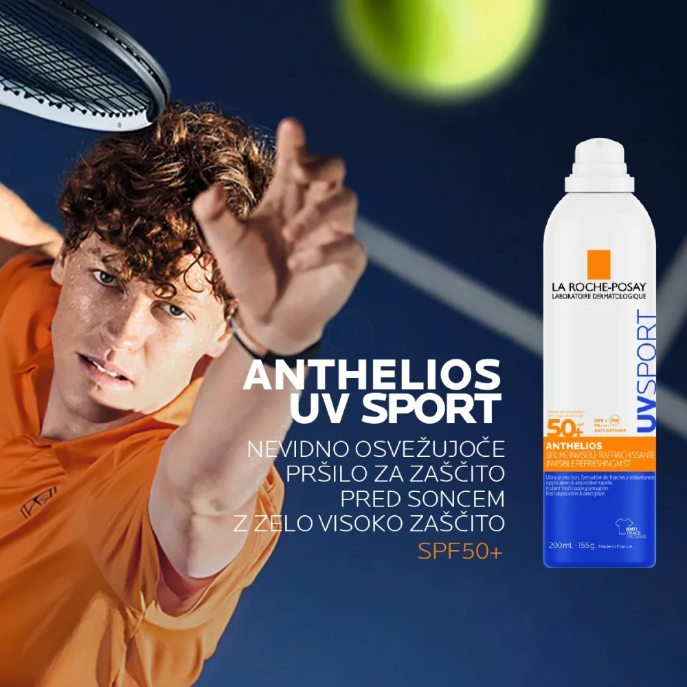 LRP Anthelios UVSport, nevidni osvežujoči sprej za zaščito pred soncem - ZF50+ (200 ml)