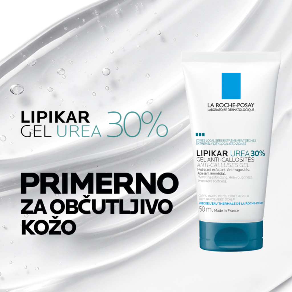 LRP Lipikar 30% Urea, gel za ciljano uporabo na suhih in grobih predelih kože (50 ml)