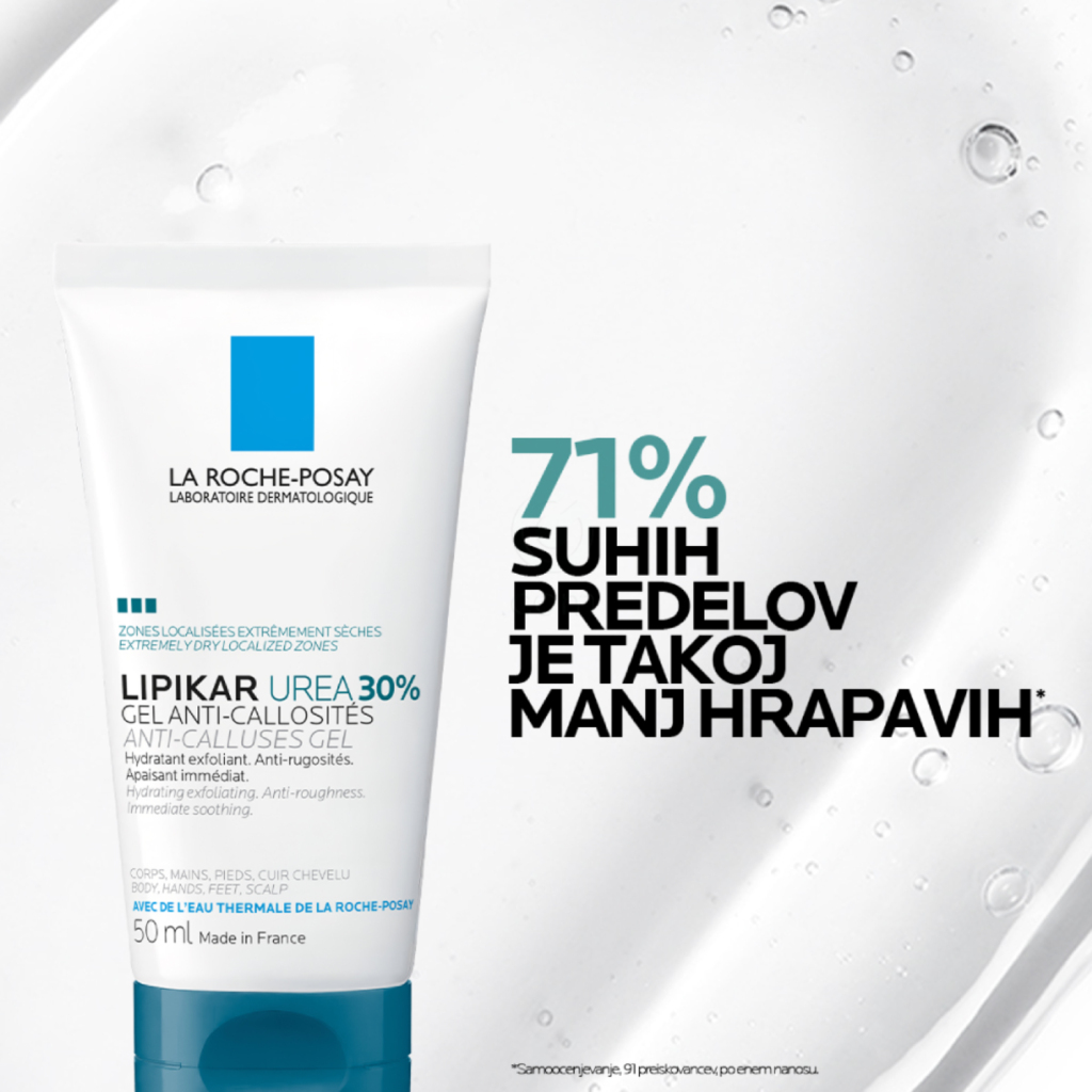 LRP Lipikar 30% Urea, gel za ciljano uporabo na suhih in grobih predelih kože (50 ml)