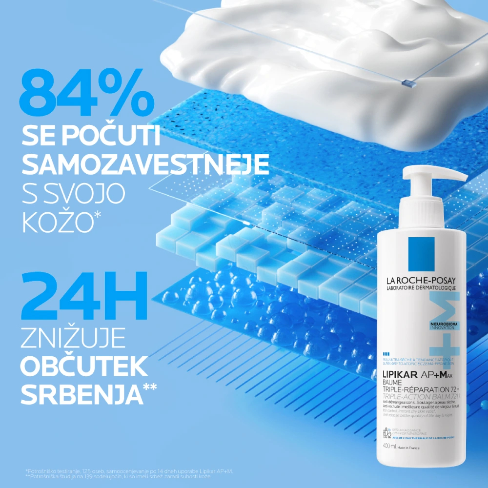 LRP Lipikar AP+Max, balzam s trojnim delovanjem (400 ml)