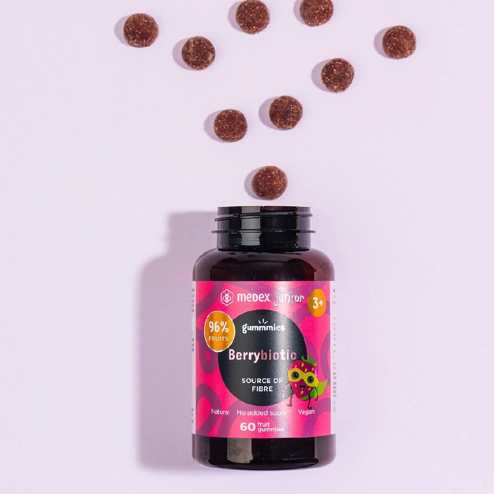 Medex, funkcionalni sadni bonboni Berrybiotic Junior (60 bonbonov)