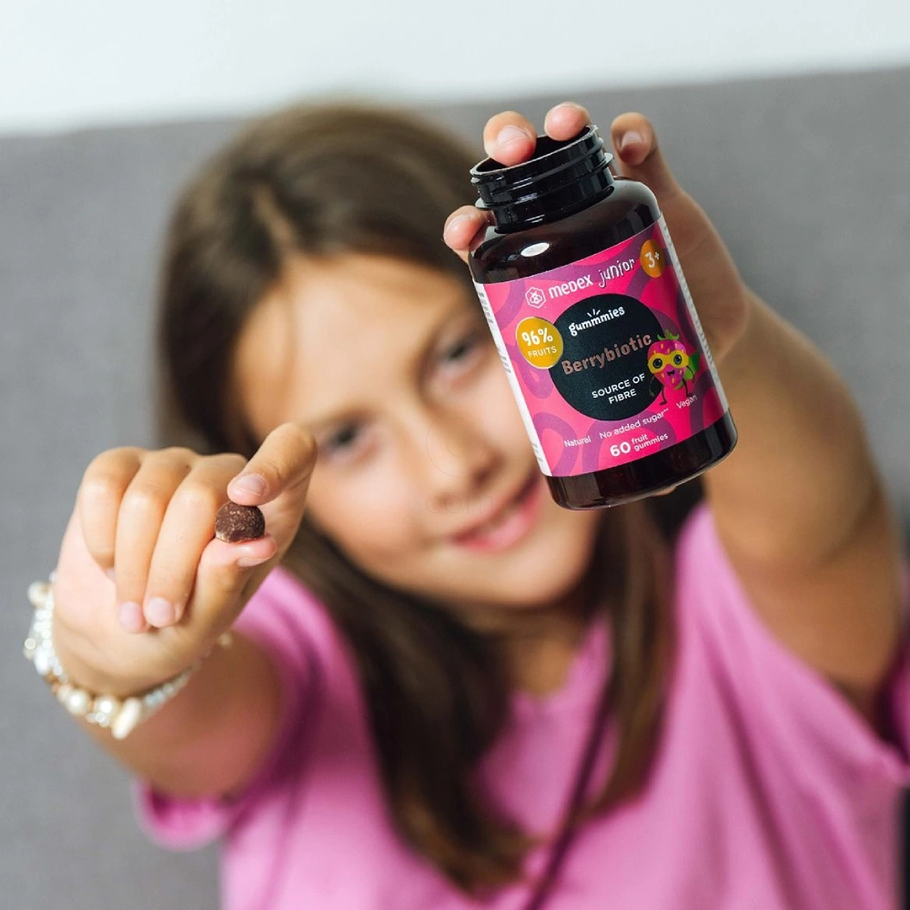 Medex, funkcionalni sadni bonboni Berrybiotic Junior (60 bonbonov)