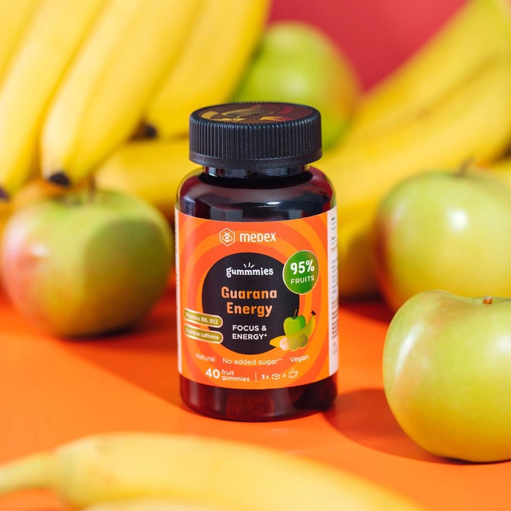 Medex, funkcionalni sadni bonboni Guarana Energy (40 bonbonov)
