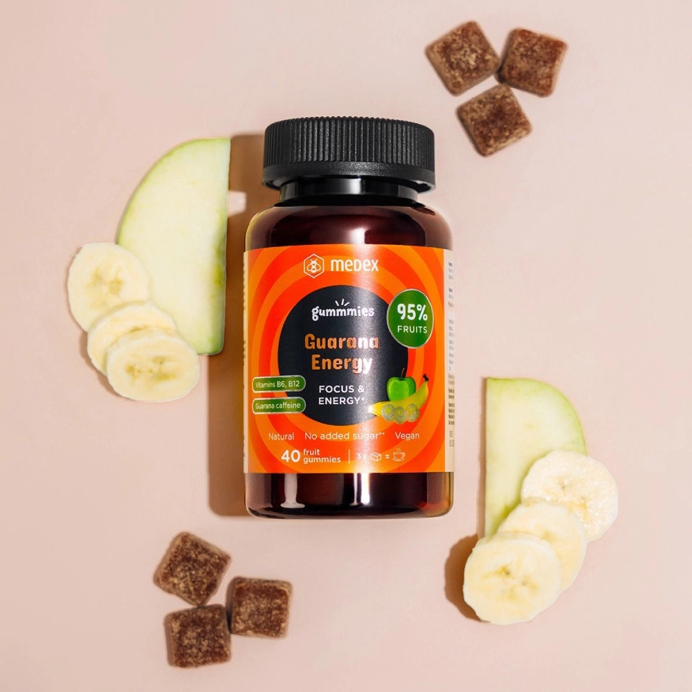 Medex, funkcionalni sadni bonboni Guarana Energy (40 bonbonov)