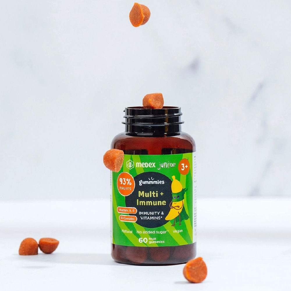 Medex, funkcionalni sadni bonboni Multi + Immune Junior (60 bonbonov)