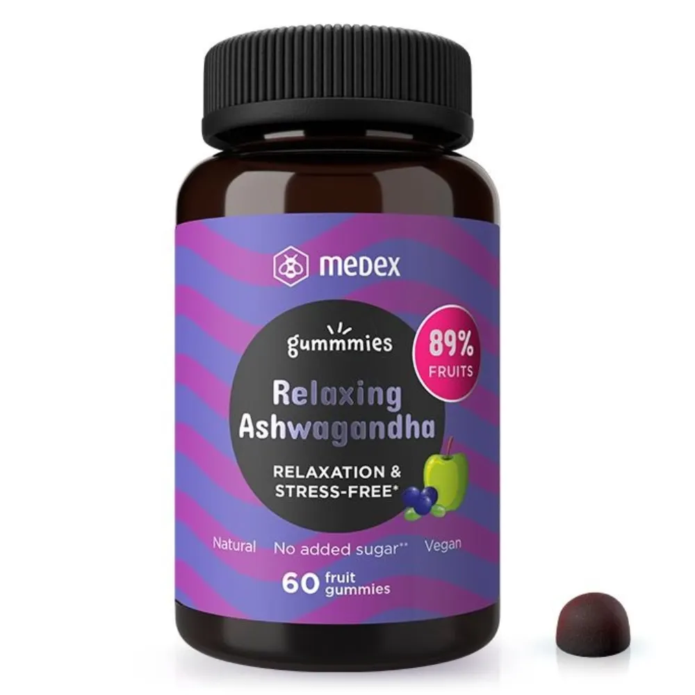 Medex, funkcionalni sadni bonboni Relaxing Ashwagandha (60 bonbonov)