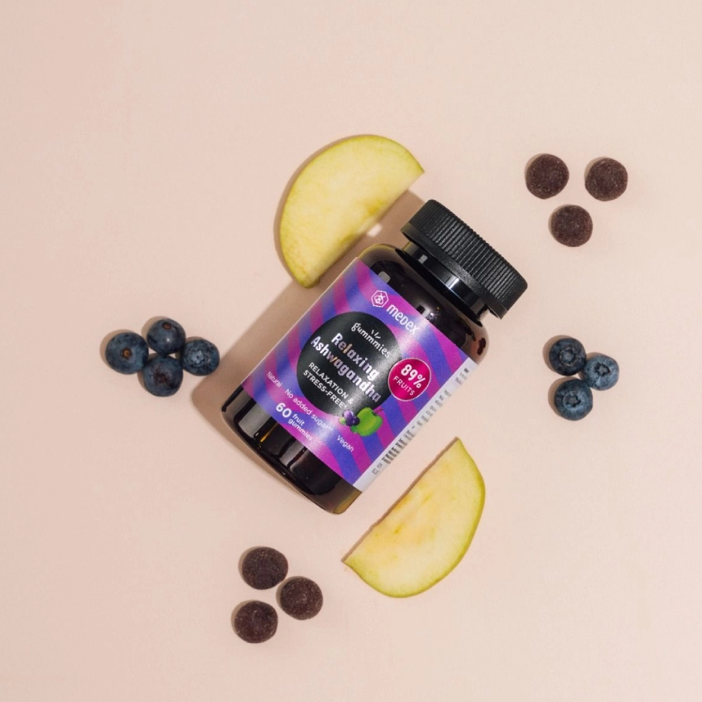 Medex, funkcionalni sadni bonboni Relaxing Ashwagandha (60 bonbonov)