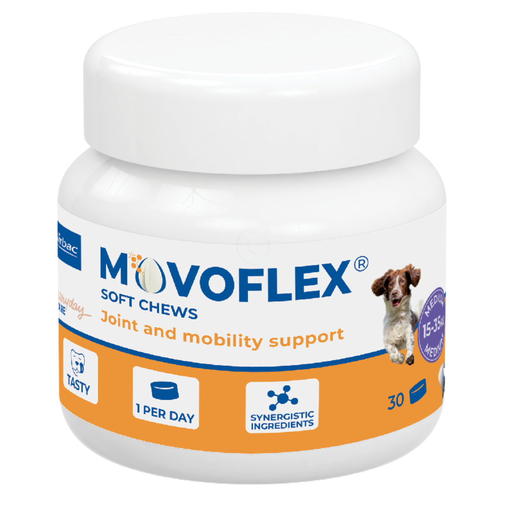 Movoflex Virbac, žvečilke za pse od 15 - 35 kg - velikost M (30 žvečilk)
