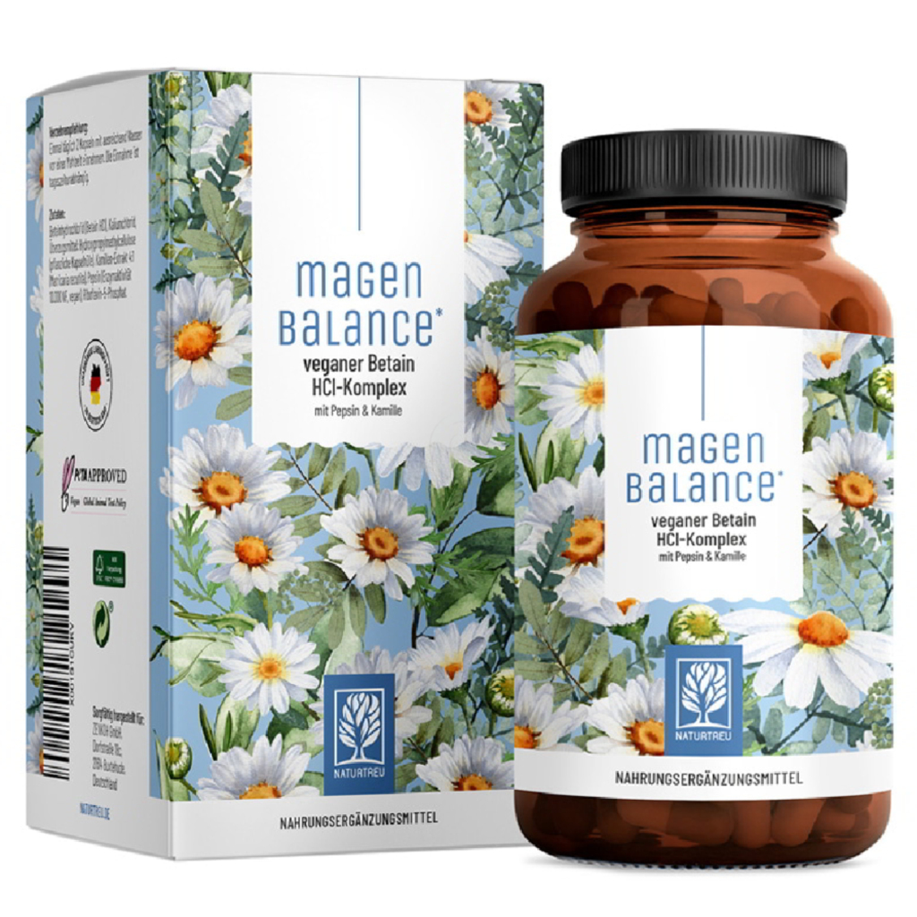 Naturtreu Betain HCl kompleks s pepsinom in kamilico, kapsule (120 kapsul)
