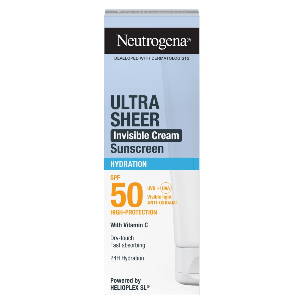 Neutrogena Ultra Sheer, nevidna vlažilna krema za zaščito pred soncem - ZF50 (50 ml)