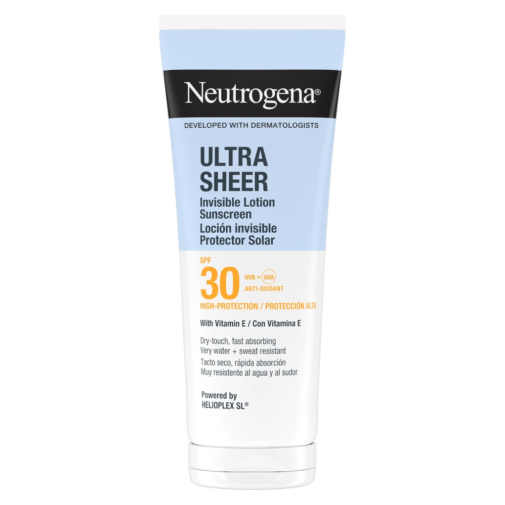 Neutrogena Ultra Sheer, nevidni vlažilni losjon za zaščito pred soncem za telo in obraz - ZF30 (200 ml)