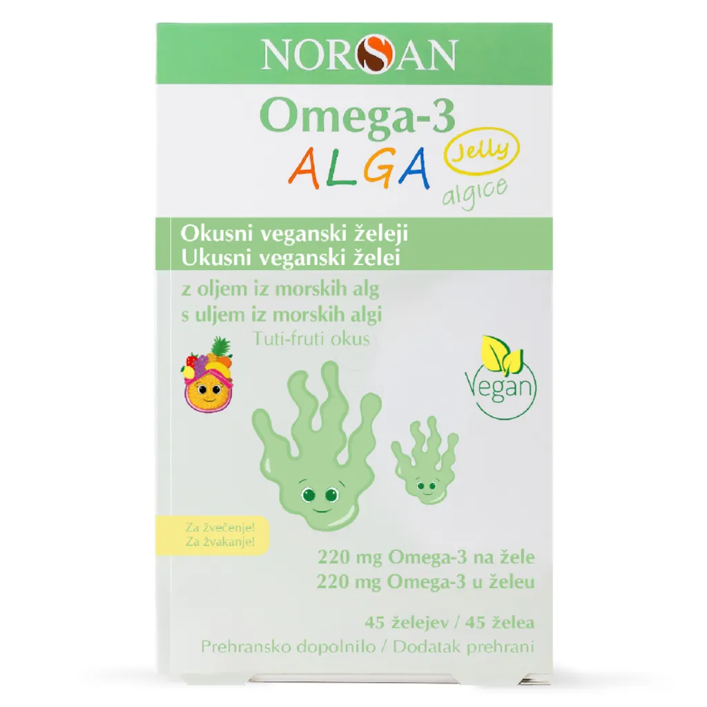 Norsan Omega-3 Alga, želejčki (45 želejčkov)