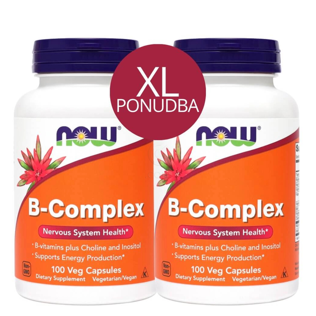 NOW B-Kompleks, vegetarijanske kapsule - paket (2 x 100 kapsul)
