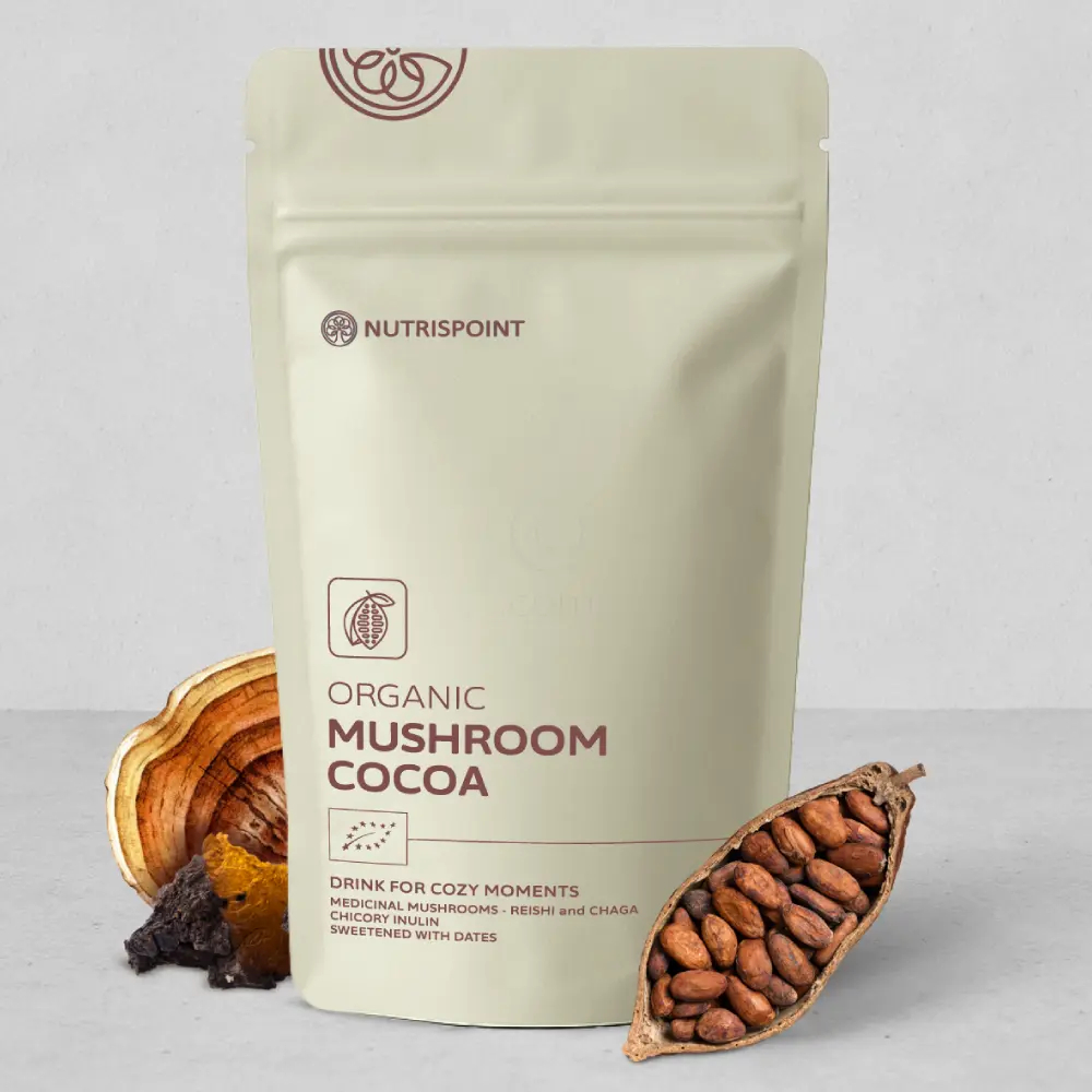 Nutrispoint Organic Mushroom Cocoa, ekološki kakav z gobami v prahu (70 g)