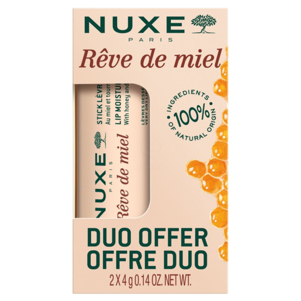Nuxe Reve de Miel Duo, vlažilni stik za ustnice (2 x 4 g)