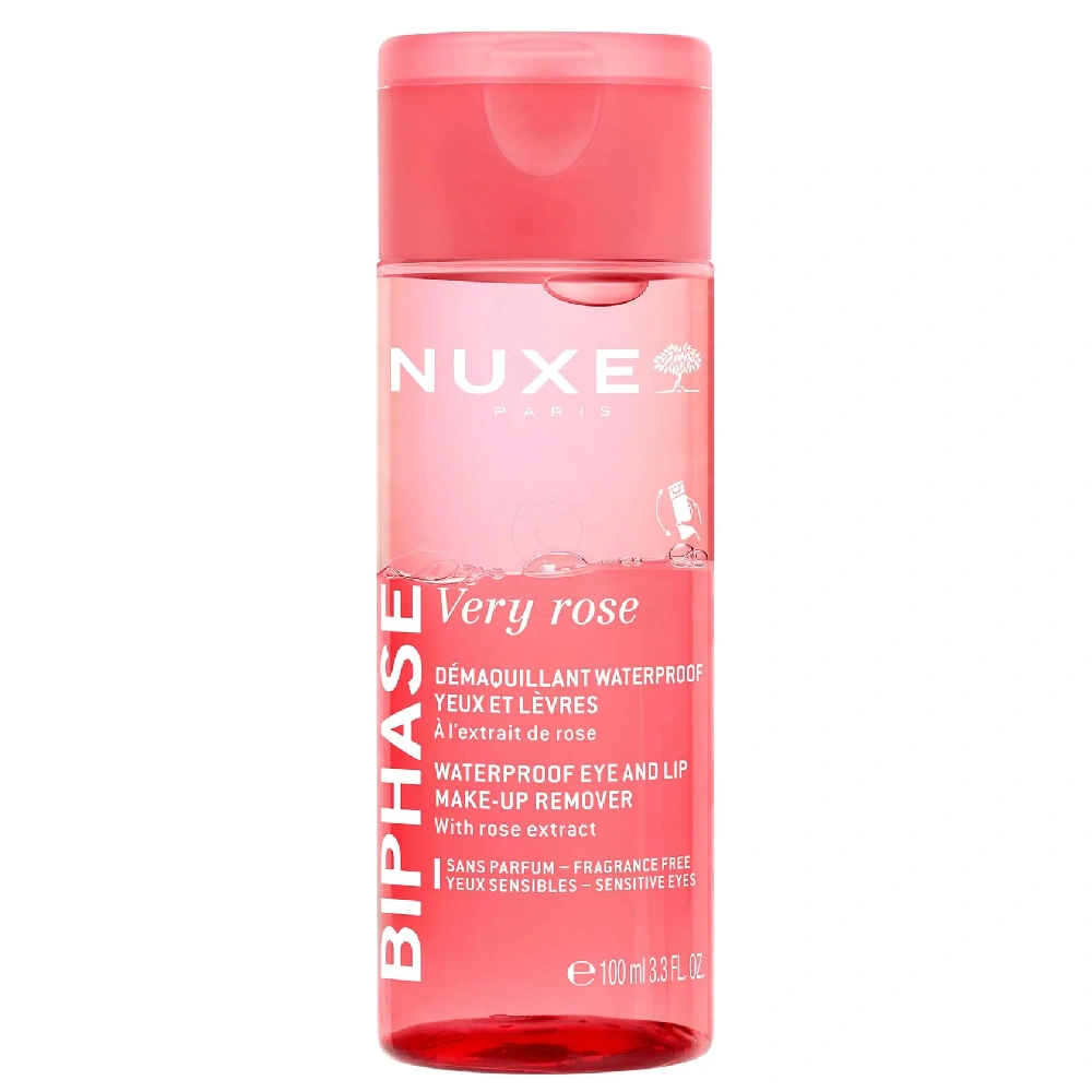 Nuxe Very Rose Biphase, dvofazni odstranjevalec ličil za oči in ustnice (100 ml)