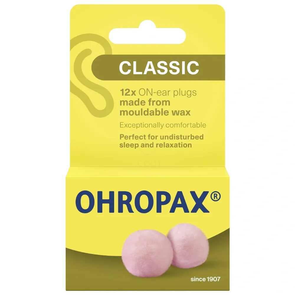 Ohropax Classic, voščeni čepki za ušesa (12 čepkov)
