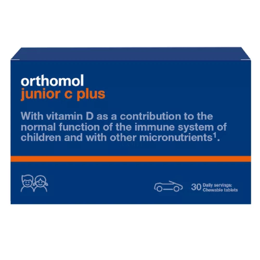 Orthomol Junior C Plus, žvečljive tablete - mandarina/pomaranča (90 tablet)