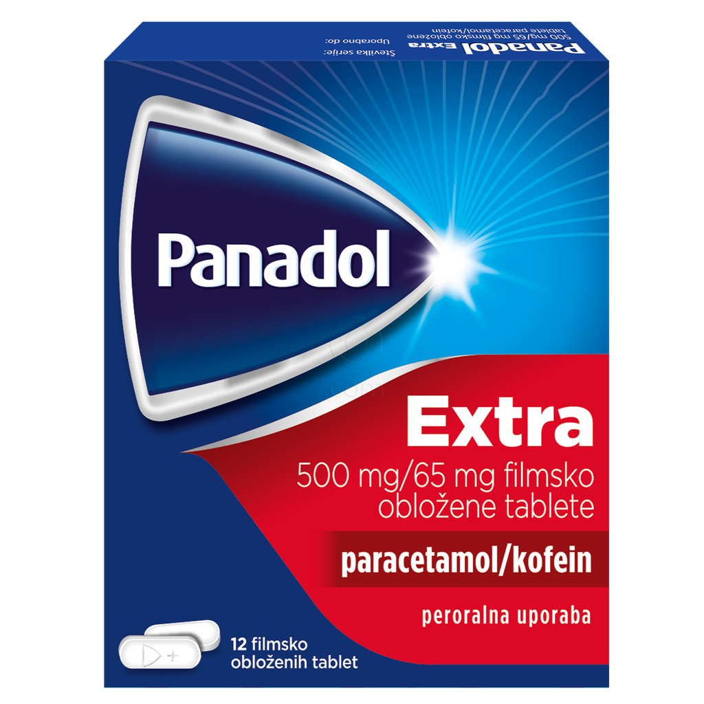 Panadol Extra 500 mg/65 mg, filmsko obložene tablete (12 tablet)