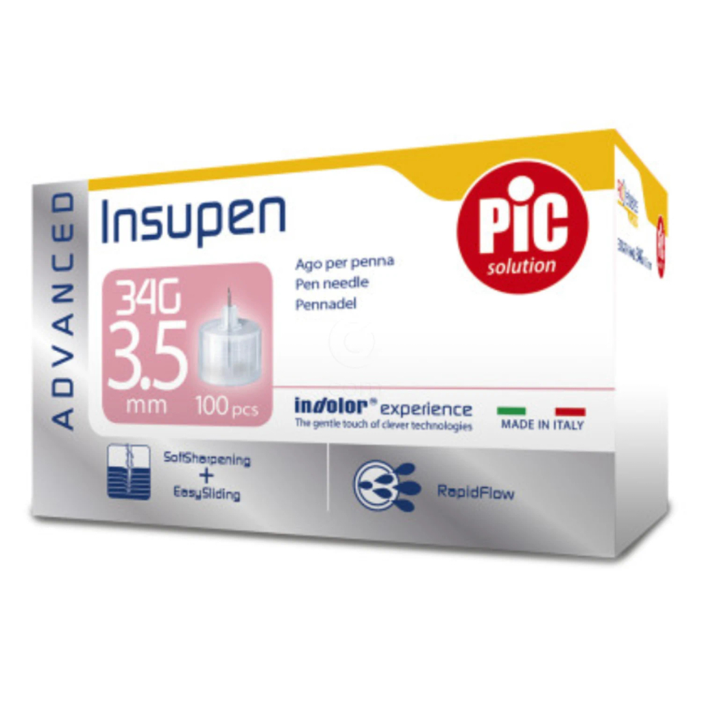 PiC Solution Insupen Advanced, igle za inzulinski peresnik G34 x 3,5 mm (100 igel)