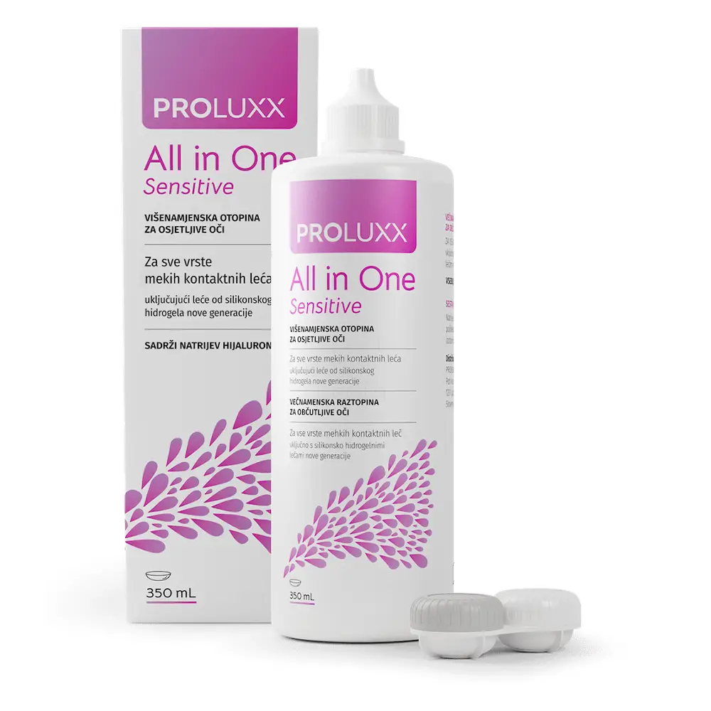 Proluxx All in One Sensitive, večnamenska raztopina za občutljive oči (350 ml)