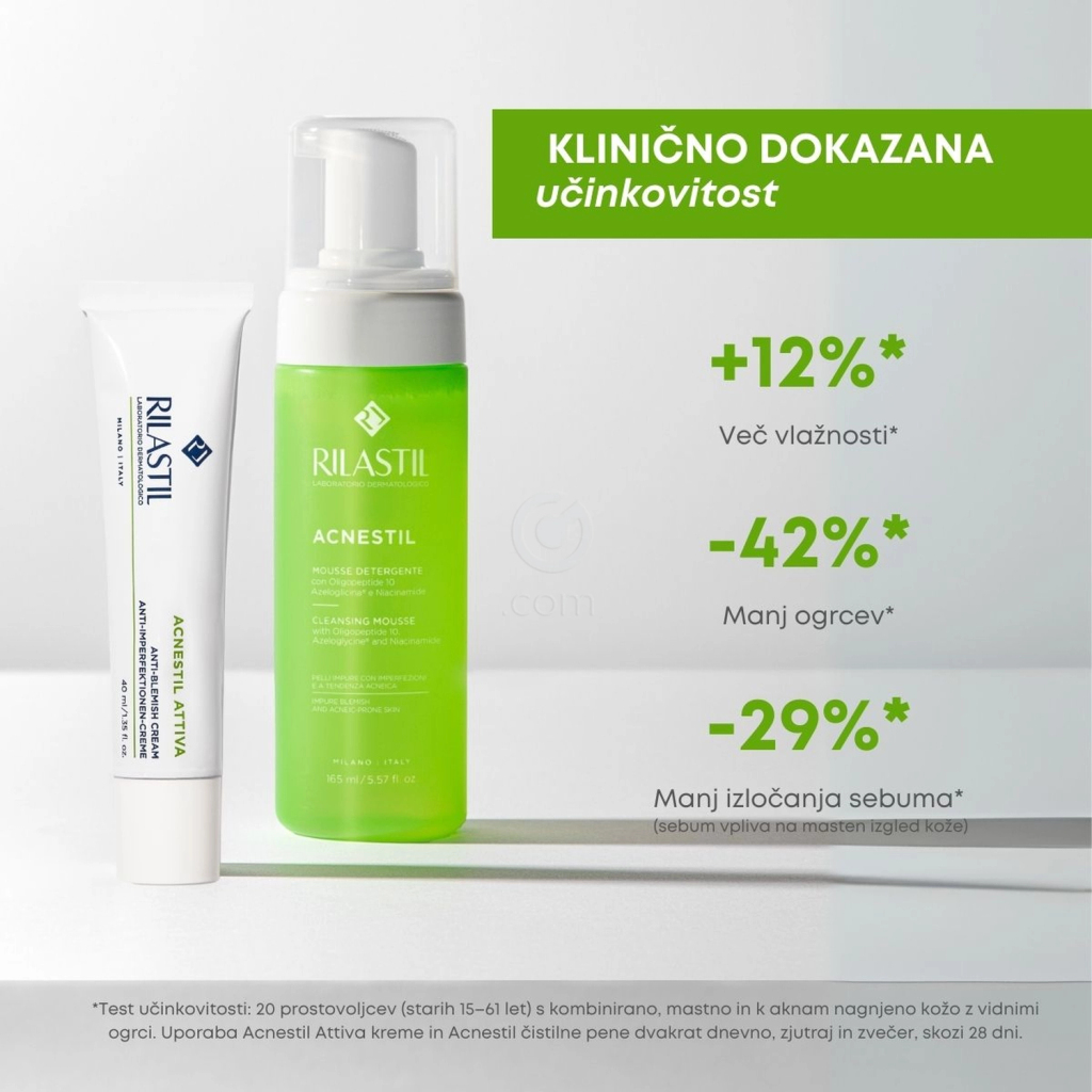 Rilastil Acnestil, čistilna pena (165 ml)