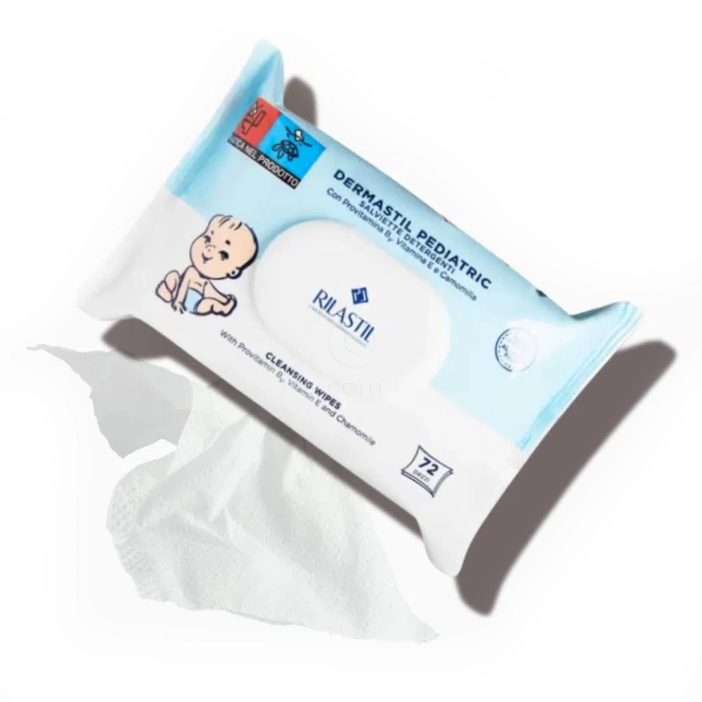 Rilastil Dermastil Pediatric, robčki za čiščenje in pomirjanje kože (72 robčkov)