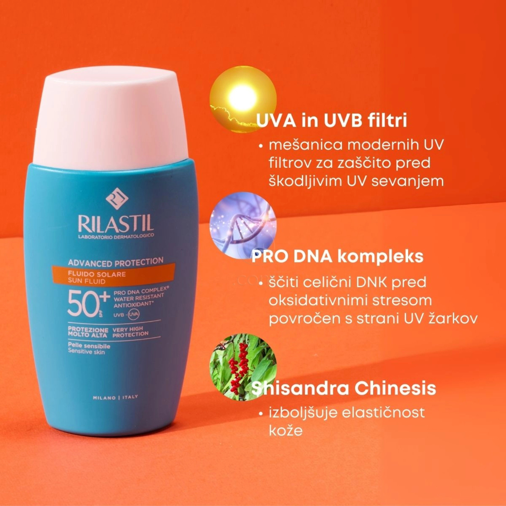 Rilastil Advanced Protection, fluid za zaščito pred soncem - ZF50+ (50 ml)