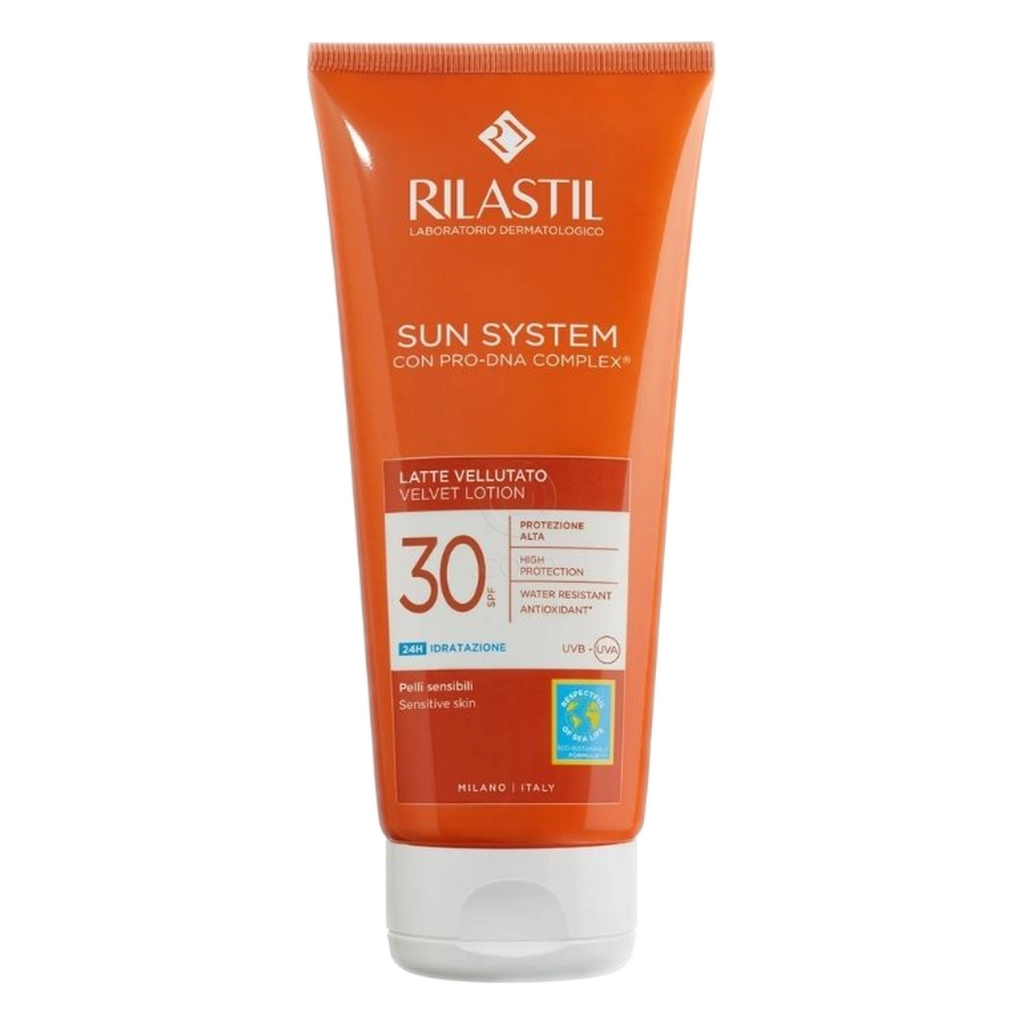 Rilastil Sun System Velvet, losjon za zaščito pred soncem - ZF30 (200 ml)