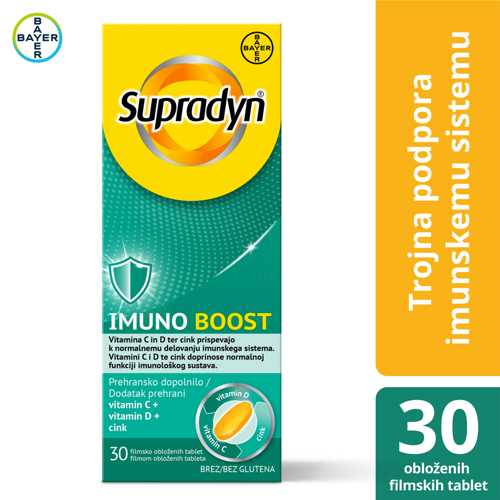 Supradyn Imuno Boost Vitamin C+D in Cink, filmsko obložene tablete (30 tablet)