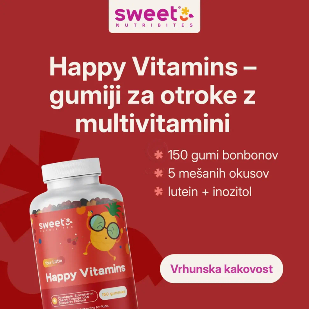 Sweet Nutribites Happy Vitamins, multivitamini za otroke, gumi bonboni (150 gumi bonbonov)