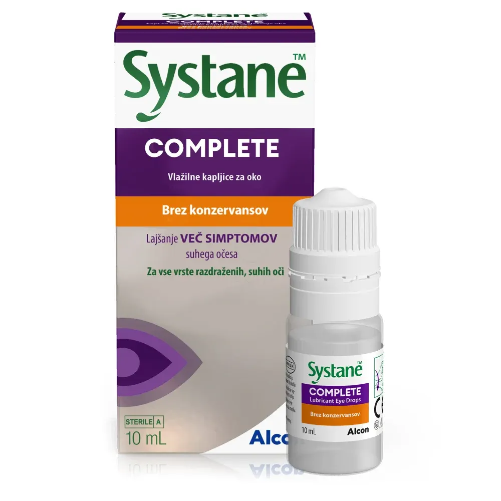 Systane Complete brez konzervansov, kapljice za oko (10 ml)