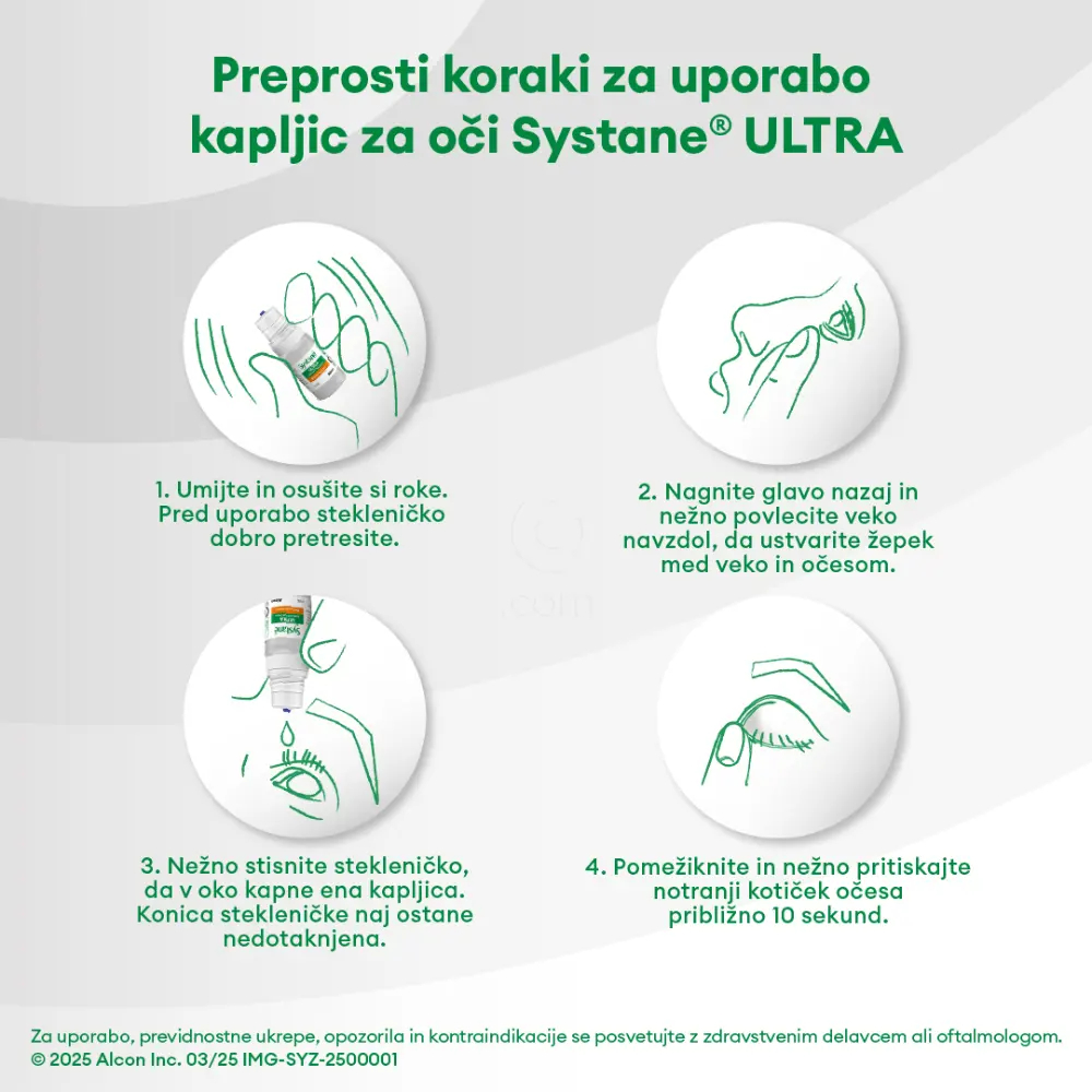 Systane Ultra, vlažilne kapljice za oko brez konzervansov (10 ml)