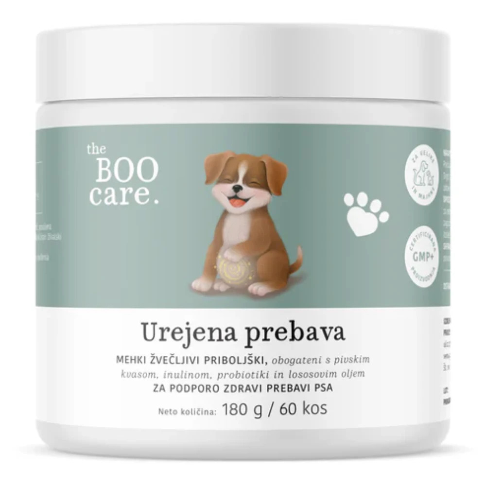 The BOO Care, dopolnilna krmna mešanica za za pse - urejena prebava (60 priboljškov)