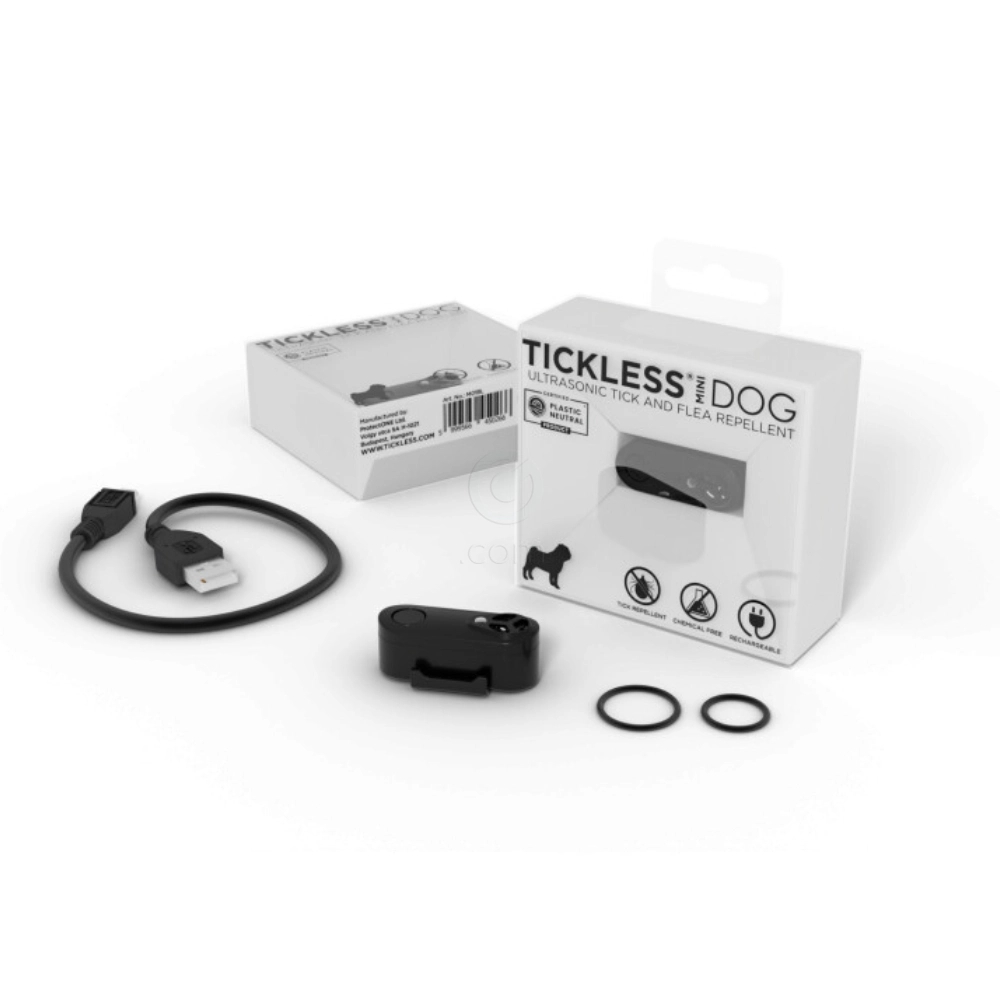Tickless MINI, ultrazvočni odganjalec klopov in bolh za pse vseh velikosti in mačke - Črn (1 naprava)