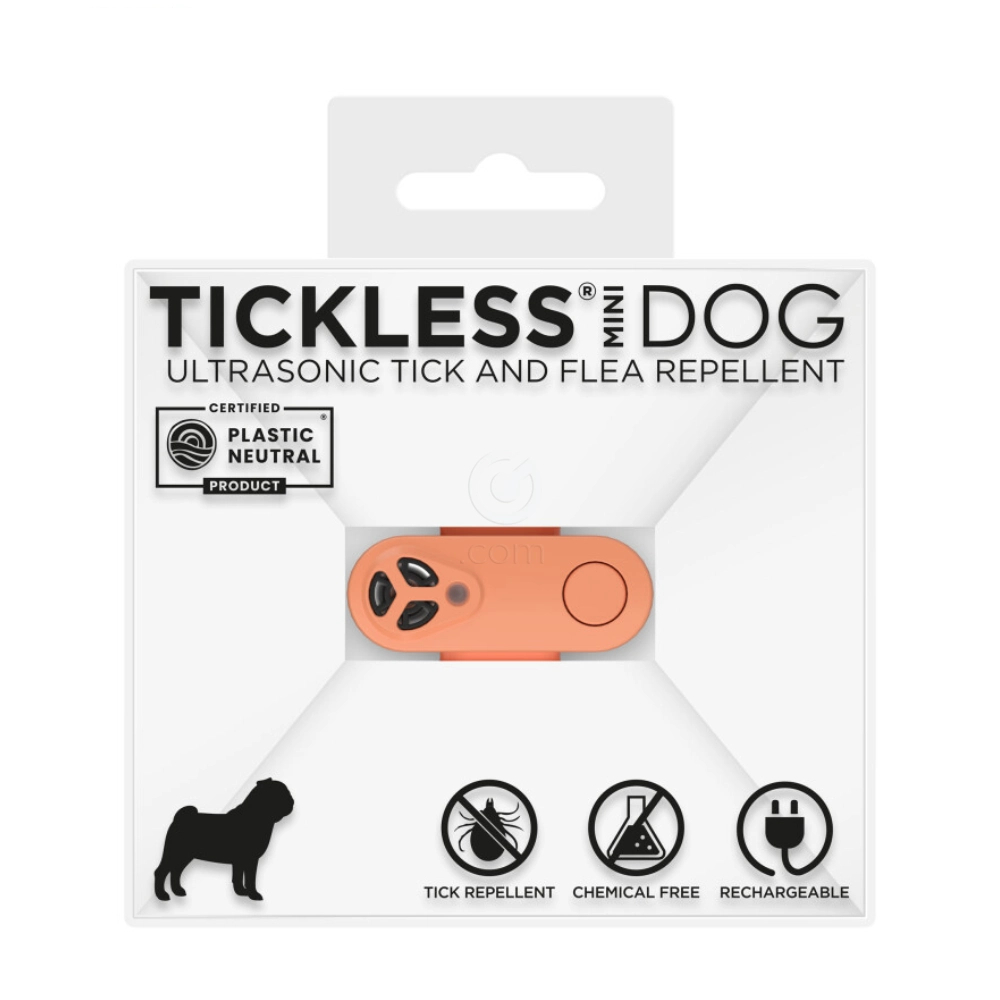 Tickless MINI, ultrazvočni odganjalec klopov in bolh za pse vseh velikosti in mačke - Mareličen (1 naprava)