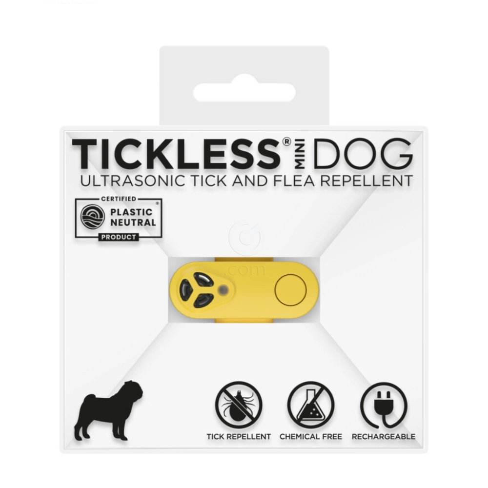 Tickless MINI, ultrazvočni odganjalec klopov in bolh za pse vseh velikosti in mačke - Rumen (1 naprava)