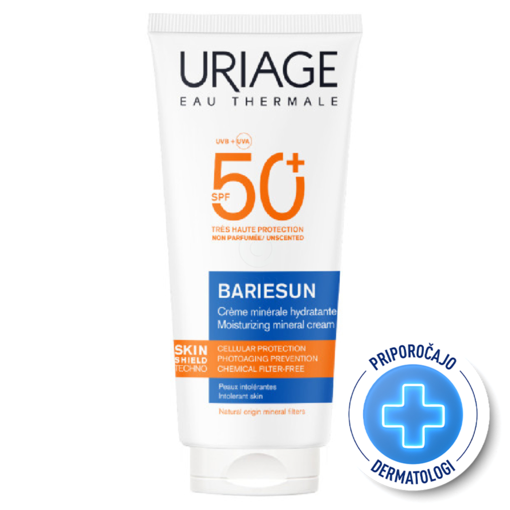 Uriage Bariesun, mineralna krema za zaščito pred soncem za občutljivo kožo - ZF50+ (100 ml)