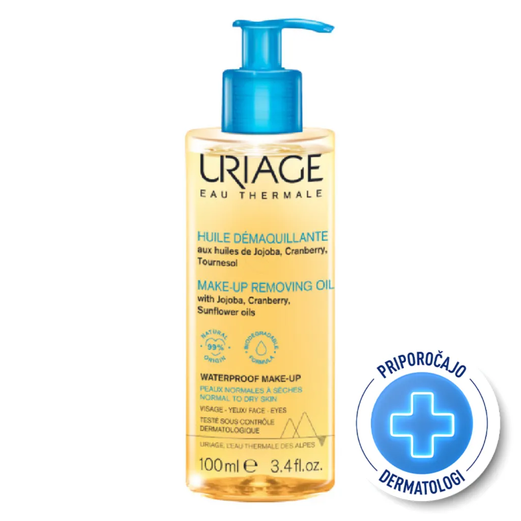 Uriage Eau Thermale, olje za odstranjevanje ličil za obraz in oči (100 ml)