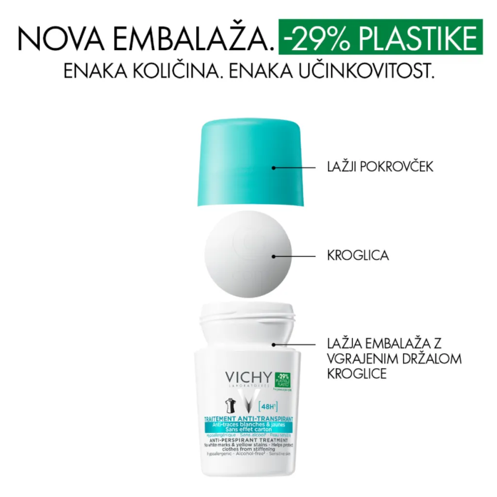 Vichy Deo Anti-Trace, dezodorant proti belim sledem in rumenim madežem (50 ml)